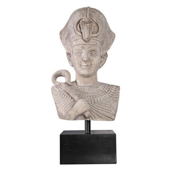 Egyptian Pharaoh Ramses Statue On Museum Bust Sculpture Head
